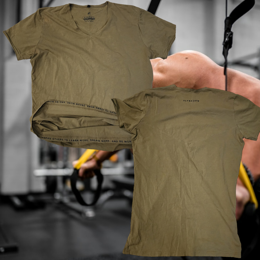 Alphalete T-shirt Size Large EUC Camo / Army Green Color